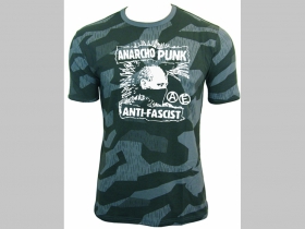 Anarcho Punk - Antifascist  -  nočný " ruský " maskáč - Nightcamo SPLINTER, pánske tričko 100%bavlna